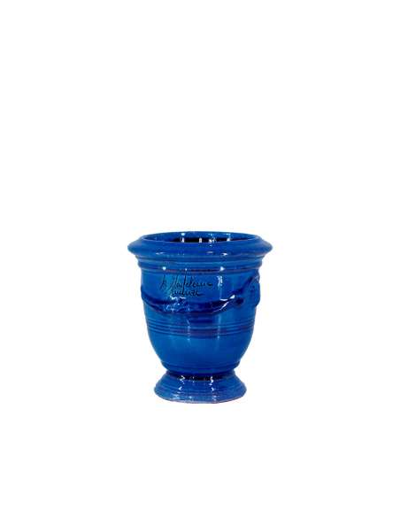 Anduze mini vase blue with candle n°7 D13cm - H14cm