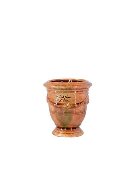 Mini vase d'Anduze avec bougie émaillé tradition flammé n°7 D13cm - H14cm