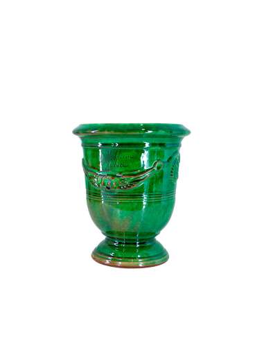 Vase d'anduze émaillé tradition vert n°6 D21cm - H24cm