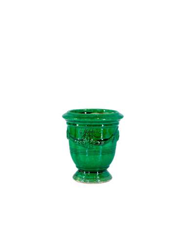 Mini vase d'Anduze émaillé tradition vert n°7 D13cm - H14cm