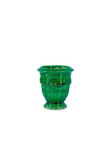 Anduze mini vase green enamelled tradition n°7 D13cm - H14cm