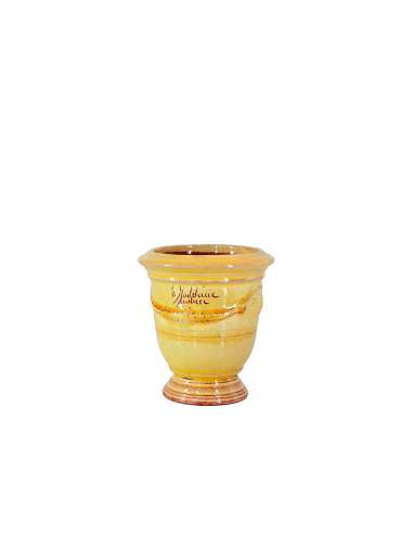 Mini vase d'Anduze émaillé tradition jaune n°7 D13cm - H14cm