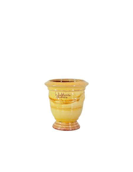 Anduze mini vase yellow enamelled tradition n°7 D13cm - H14cm