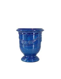 Vase d'anduze émaillé tradition bleu n°6 D21cm - H24cm