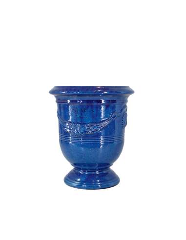 Vase d'anduze émaillé tradition bleu n°6 D21cm - H24cm