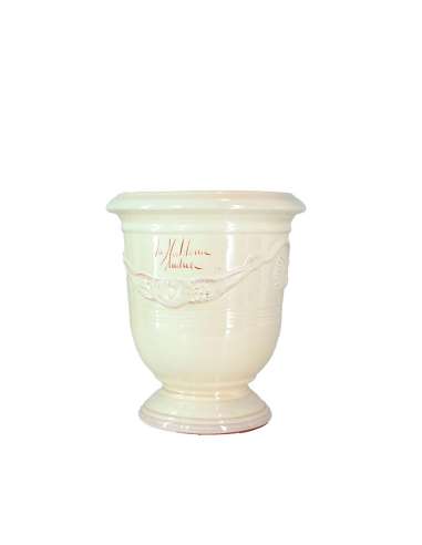 Anduze mini vase enamelled ivory tradition n°6 D21cm - H24cm