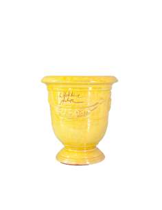 Vase d'anduze émaillé tradition jaune n°6 D21cm - H24cm