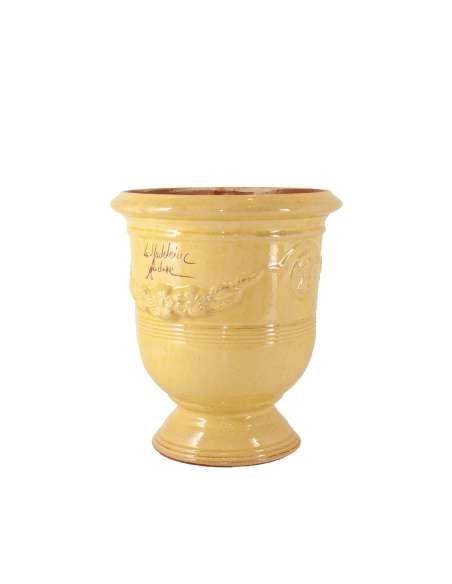 Vase d'Anduze émaillé tradition jaune (Tailles moyenne)