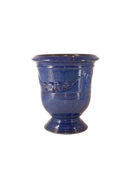 Anduze vase traditionally glazed blue (middle sizes)