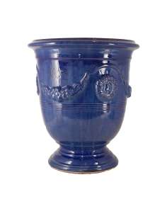 Vase d'Anduze émaillé tradition bleu (Tailles moyenne)