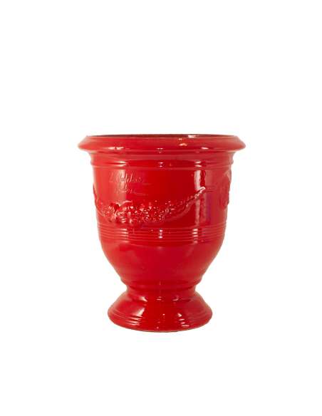 Anduze vase glazed red color (middle sizes)