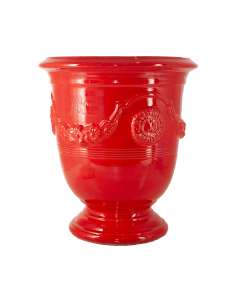 Vase d'Anduze émaillé couleur rouge (Tailles moyenne)