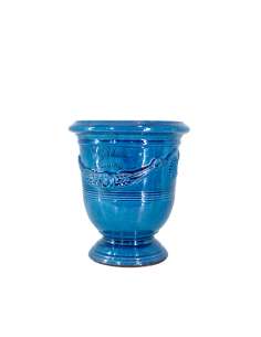 Vase d'Anduze émaillé tradition bleu lavande n°6 D21cm - H24cm