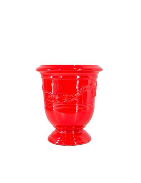 Anduze mini vase glazed tomato red glazed n°6