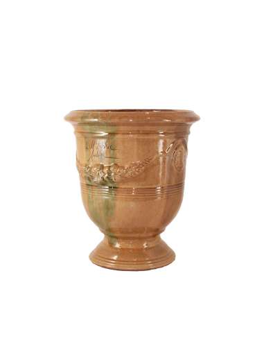 Anduze vase traditionally glazed flame (middle sizes)