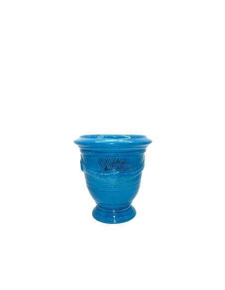 Anduze mini vase turquoise glazed n°7 D13cm - H14cm