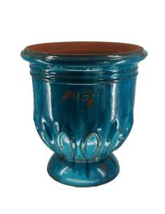 Vase tulipe patine turquoise