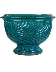 Striated turquoise patina Anduze cup
