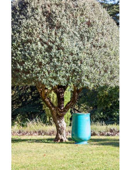 Turquoise patina oil jar