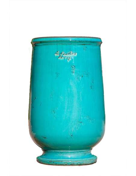 Turquoise patina oil jar